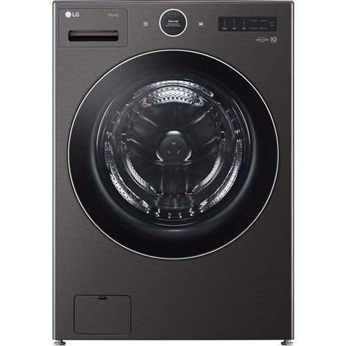 LG - 5.0 cu. ft. Ultra Large Capacity Front Load Washer with TurboWash360, ezDispense and Wi-Fi Connectivity, Black Steel - WM6700HBA