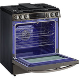 LG - 6.3 CF Gas Single Oven Slide-In Range, Instaview, Air Fry, ProBake,ThinQ - LSGL6335D