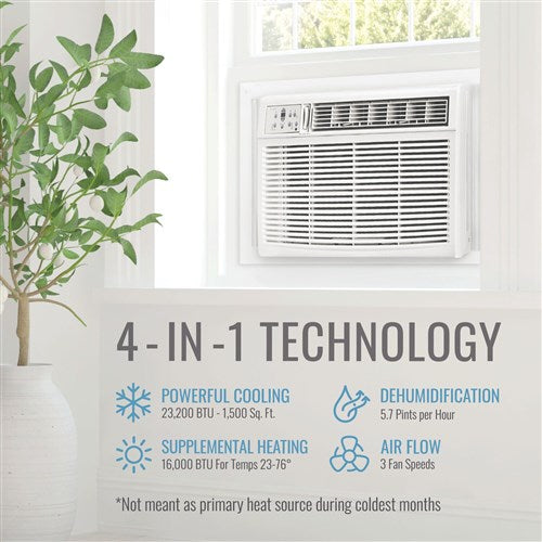 Keystone - 23, 000 BTU Heat/Cool Window Air Conditioner, R32 | KSTHW25B