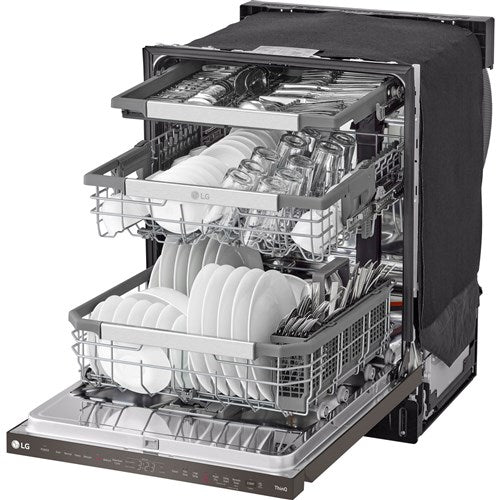 LG - 24" Top Control Dishwasher, 42dB, Smart WiFi, QuadWash Pro, Dynamic DryDishwashers - LDPH7972D