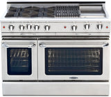 Capital Cooking - 48" Capital Culinarian Range - Self Clean - 25K BTU - 4 Open Burners + 12" BBQ Grill Burner and 12" Griddle - CGSR484BG