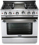 Capital Cooking - 36" Capital Precision Range - Self Clean - 19K BTU - 4 Sealed Burners w/ 12" Power Wok - GSCR364W