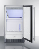 Summit - 18" wide clear icemaker in ADA height for outdoor use - BIM182OSADA