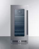 Summit - 15" wide built-in beverage center with seamless stainless steel door trim - CL156BV1