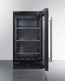 Summit - 18" wide built-in beverage center with seamless stainless steel trimmed glass door and stainless steel wrapped cabinet - CL181WBVCSS