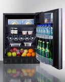 Summit - 24" wide ADA height European refrigerator-freezer - CT66BK2SSIFADA