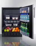 Summit - 24" wide undercounter European refrigerator-freezer - CT66BK2SSRS