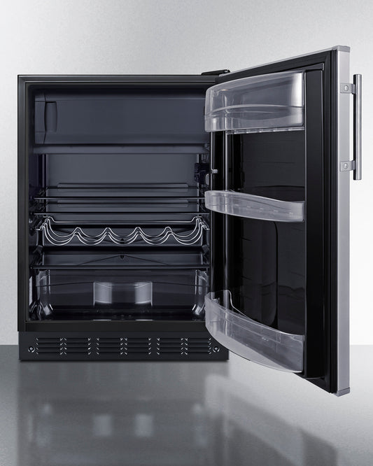 Summit - 24" wide ADA height European refrigerator-freezer - CT66BK2SSADA