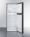 Summit - 24" Wide Top Mount Refrigerator-Freezer with Icemaker -  Black - FF1087BIM