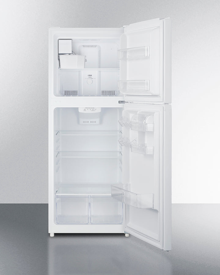 Summit - 24" Wide Top Mount Refrigerator-Freezer with Icemaker -  White - FF1088WIM