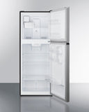 Summit - 24" Wide Top Mount Refrigerator-Freezer with Icemaker - Stainless Steel Look - FF1089PLIM