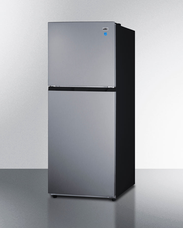 Summit - 24" Wide Top Mount Refrigerator-Freezer with Icemaker - Stainless Steel Look - FF1089PLIM