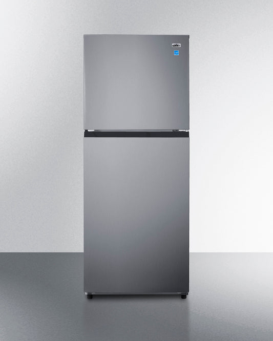 Summit - 24" Wide Top Mount Refrigerator-Freezer with Icemaker - Stainless Steel Look - FF1089PLIM