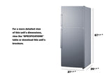 Summit - ENERGY STAR certified counter depth refrigerator-freezer with stainless steel doors, platinum cabinet, and icemaker - FF1514SSIM