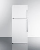Summit - ENERGY STAR certified counter depth refrigerator-freezer with stainless steel doors, platinum cabinet, and icemaker - FF1515W