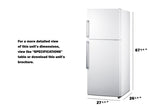 Summit - ENERGY STAR certified counter depth refrigerator-freezer with stainless steel doors, platinum cabinet, and icemaker - FF1515W