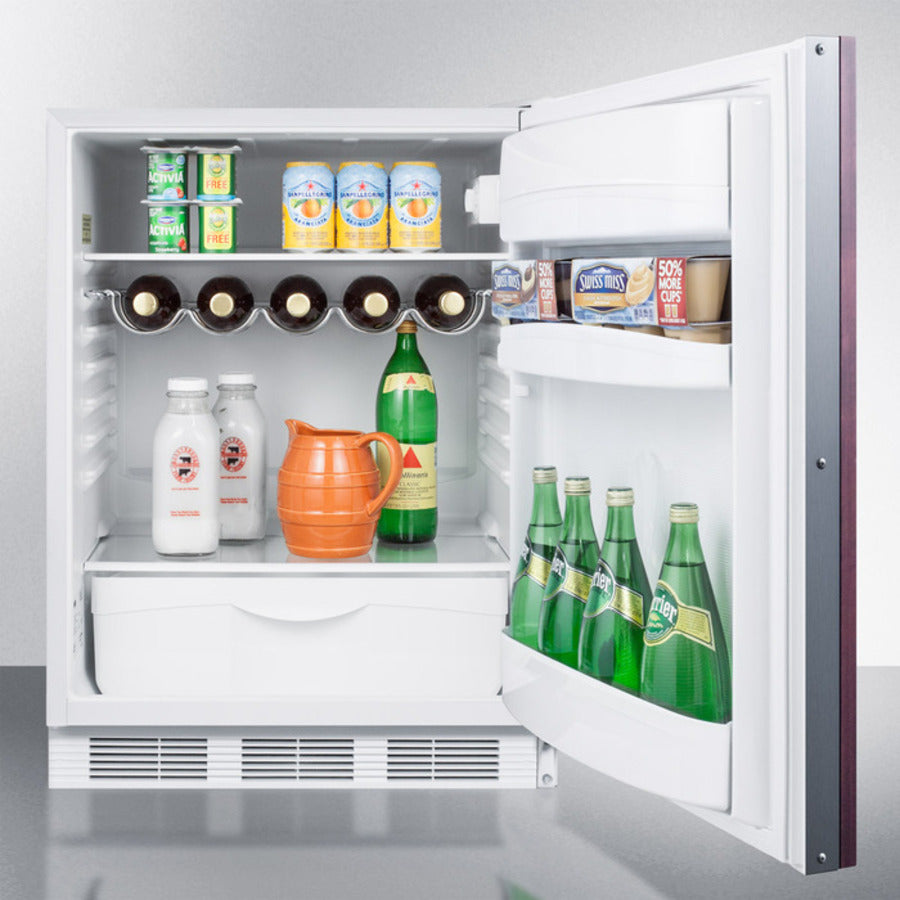 Summit - Uundercounter auto defrost all-refrigerator for residential use with a customizable door front to accept overlay panels and white cabinet finish - FF61WIF