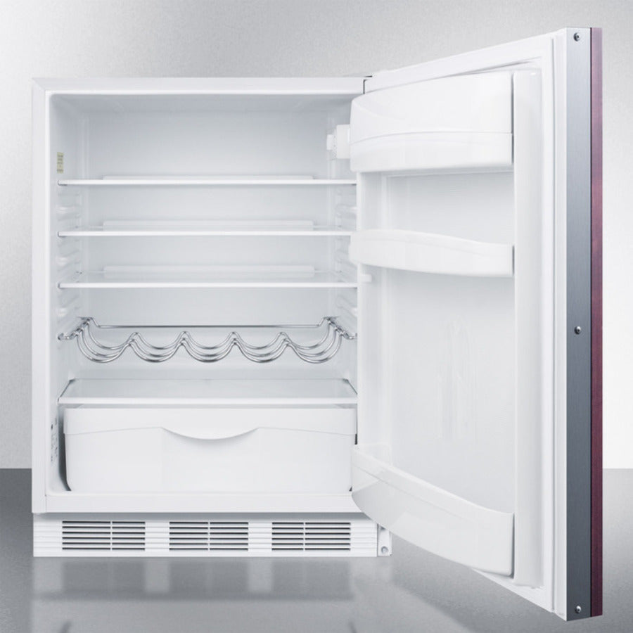 Summit - Uundercounter auto defrost all-refrigerator for residential use with a customizable door front to accept overlay panels and white cabinet finish - FF61WIF