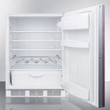 Summit - Uundercounter auto defrost all-refrigerator for residential use with a customizable door front to accept overlay panels and white cabinet finish - FF61WIF