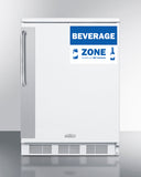 Summit - 24" Wide All-Refrigerator - Commercially approved, White