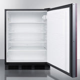 Summit - ADA compliant undercounter all-refrigerator for general purpose/commercial use, auto defrost w/integrated door frame for panels and black cabinet - FF7BKIFADA