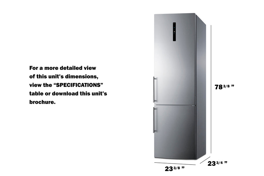 Summit - 24" Wide Bottom Freezer Refrigerator