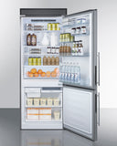 Summit - 28" Wide Bottom Freezer Refrigerator - FFBF279SSXH72