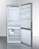 Summit - Frost-free bottom freezer refrigerator with factory-installed icemaker - FFBF279SSXIM