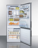 Summit - ENERGY STAR certified bottom freezer refrigerator with stainless steel doors - FFBF279SSX