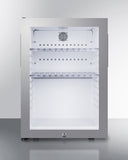 Summit - Compact glass door minibar with front lock - MB27GLSS