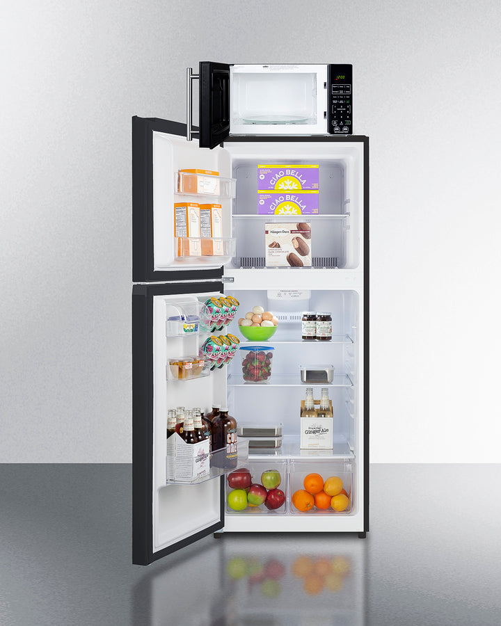 Summit - Microwave/Refrigerator-Freezer Combination with Allocator - Black/LHD - MRF1087BALHD