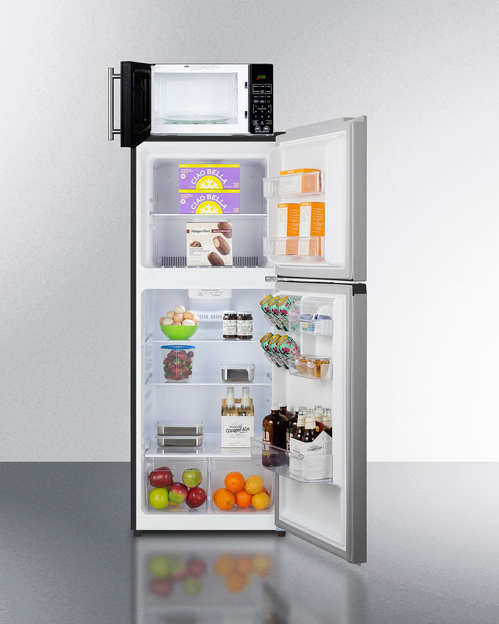 Summit - Microwave/Refrigerator-Freezer Combination with Allocator - Stainless Steel Look - MRF1089PLA