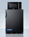 Summit - Counter height refrigerator-freezer and compact microwave in black with allocator and USB ports for 1-plug operation; ships in three boxes on one pallet - MRF66BKA