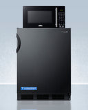 Summit - Counter height refrigerator-freezer and compact microwave in black with allocator and USB ports for 1-plug operation; ships in three boxes on one pallet - MRF66BKA