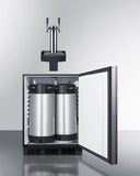 Summit - ADA height built-in undercounter Floating Tap Kegerator, requires no countertop drilling - SBC58BLIFFLTWCFADA