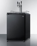 Summit - Freestanding residential beer dispenser, auto defrost with triple tap kit, digital thermostat and black exterior finish - SBC635MTRIPLE