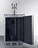 Summit - Built-in undercounter triple tap beer kegerator in complete stainless steel with panel-ready door - SBC682PNRTRIPLE