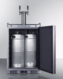Summit - Built-in undercounter dual tap beer kegerator in complete stainless steel with panel ready door - SBC682PNRTWIN