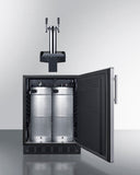 Summit - ADA height built-in undercounter Floating Tap Kegerator, requires no countertop drilling - SBC7BRSFLTWADA
