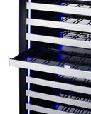 Summit - Full-size built-in 24" wide 18" deep 98-bottle dual zone wine cellar - SDHWC98PNR