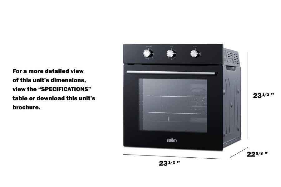 Summit - 24" Wide LP Gas Wall Oven - SGW242BKLP