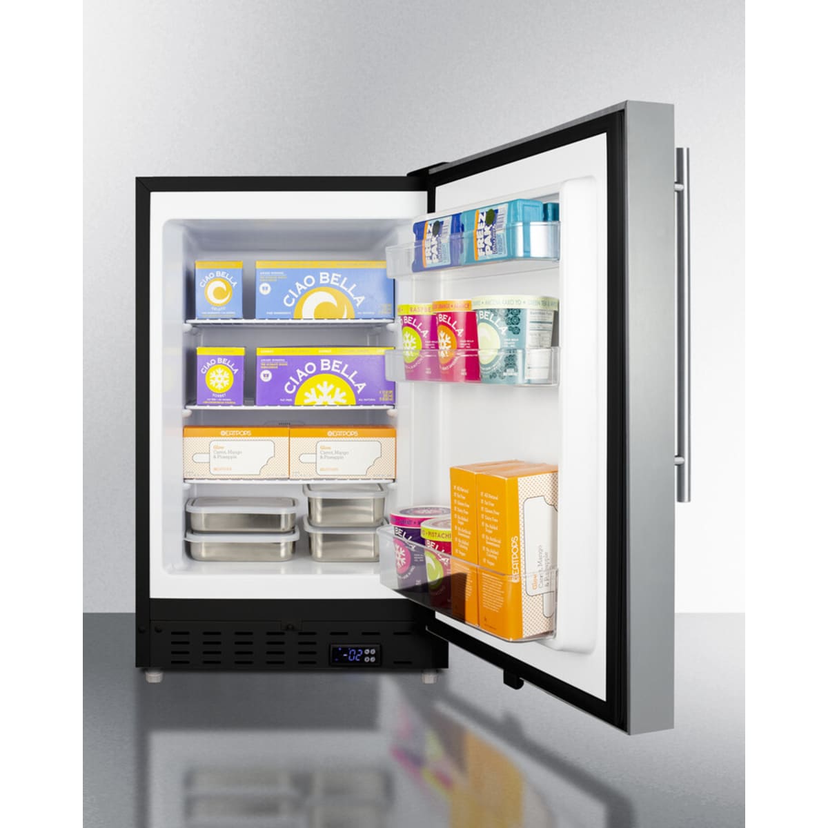 Summit - ADA compliant built-in or freestanding 20" wide manual defrost all-freezer for residential use - ALFZ37BCSSHV