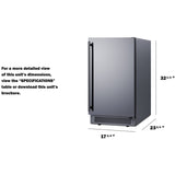 Summit - 18" Wide Clear Icemaker, ADA Compliant - BIM182ADA