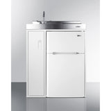 Summit - 30" wide all-in-one kitchenette with 2-burner 115V induction cooktop, refrigerator-freezer, sink, and storage cabinet - C30IND