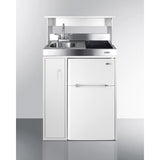 Summit - 30" wide all-in-one kitchenette with 2-burner 115V induction cooktop, refrigerator-freezer, sink, and storage cabinet - C30IND