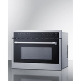 Summit - 24" wide 115v built-in speed oven with convection, microwave, and standard oven settings in a stainless steel and glass finish - CMV115