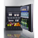 Summit - 24" wide undercounter European refrigerator-freezer - CT66BK2SSRSIF