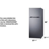 Summit - 28" top mount refrigerator-freezer - CTR15SS