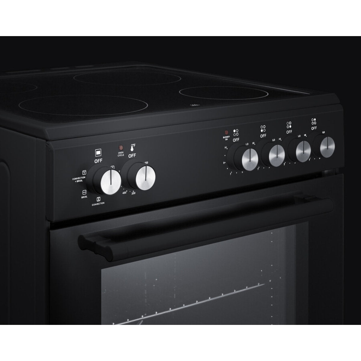 Summit - 24" wide smooth-top electric range in black - REXT24BL