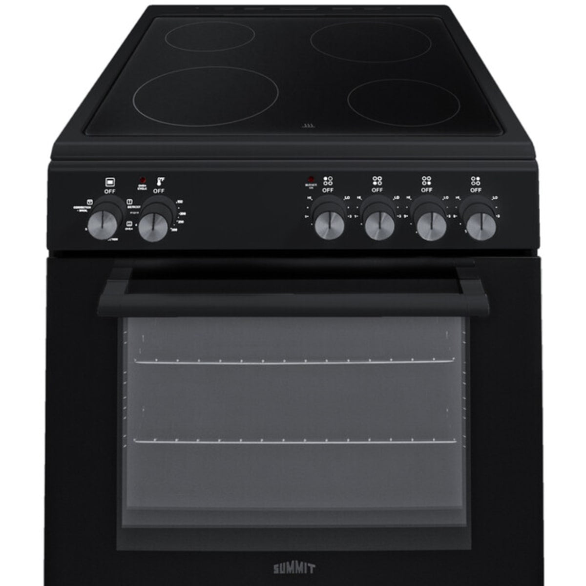 Summit - 24" wide smooth-top electric range in black - REXT24BL
